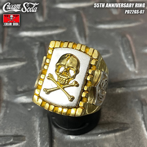 【17号】CREAM SODA　クリームソーダ 55TH ANNIVERSARY RING 　55周年記念リング　 PD22GS-07　メキシカンリング　ロカビリー　チカーノ