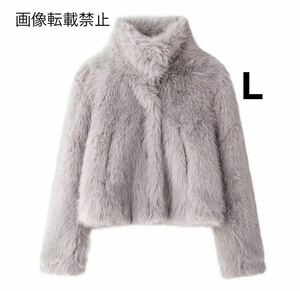 vintage ヴィンテージ レトロ ファーコート アウター Lサイズ レディース★ZARA 好きな方に★2024 A/W 秋冬新作 新品未使用★