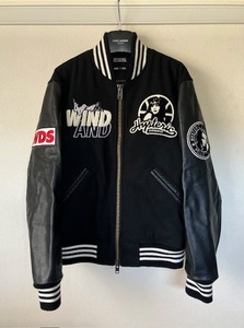 WIND AND SEA ウィンダンシー × HYSTERIC GLAMOUR Stadium Jumper 袖レザー スタジャン size: S 美品 他多数出品中　KK 