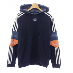 adidas originals TS TREFOIL HOODIE プルオーバーパーカー スウェット 長袖 3ライン ロゴ XS 紺 ネイビー ED7174 /KH メンズ