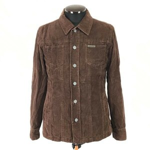 カルバンクライン/Calvin Klein Jeans★秋冬コーデュロイシャツジャケット/裏地キルティング【メンズM/茶/brown】Jacket/Shirts◆BH734