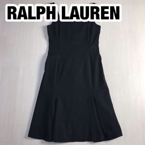 RALPH LAUREN ラルフローレン ワンピース 7 ブラック アンゴラ/カシミヤ混 フレア 膝下