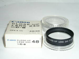 6236●● Canon 48mm CLOSE-UP LENSE 240 for C-8、レトロなパッケージ 元箱入り ●