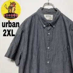 usa古着 URBAN 半袖シャツ　2XL グレー　オーバーサイズ　HIPHOP