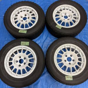 ★エンケイ ENKEI SPORT ES-GRAVEL 15×6.5J+35 PCD114.3-5H おまけ競技用タイヤ付 中古4本セット ランエボ CP9A/CT9A など【B】 