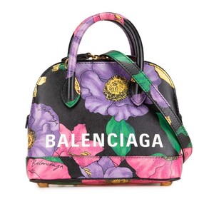 中古 美品 バレンシアガ フラワー ビルトップハンドルXXS ハンドバッグ 2WAY Sランク BALENCIAGA【送料無料】【三田店】