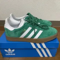 最終  アディダス ガゼル gazelle 22.5cm 緑 白紐付