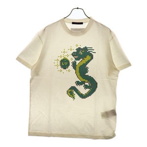 LOUIS VUITTON ルイヴィトン 24SS ドラゴンプリント ピクトグラム 半袖Tシャツ RM241 NPG HQY74W ホワイト