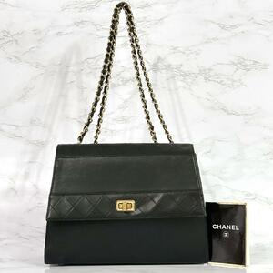 CHANEL シャネル ダブルチェーン ショルダーバッグ マトラッセ ラムスキン　6-18582