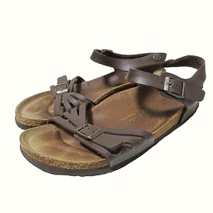 ビルケンシュトック BIRKENSTOCK BALI バリ サンダル バタフライ アンクルストラップ 25cm 茶 ブラウン ■U90 X レディース