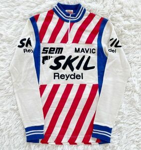 90s　PEARL IZUMI　パールイズミ　SEM MAVIC SKIL Reydel　トリコロール　長袖サイクルジャージ　サイクルウェア　メンズ　Sサイズ　日本製