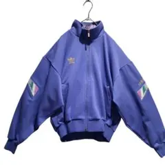 90s adidas　トラックジャケット　デサント　パープル　サイズＭショート丈