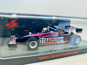 【送料無料】1/43 Spark Lotus Ford ロータス フォード 87 #11 E.de.Angelis エリオ.デ.アンジェリス Monaco GP 1981