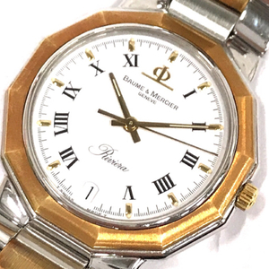 ボーム＆メルシエ リビエラ 5131 クォーツ 腕時計 デイト メンズ 白文字盤 付属品あり未稼働品 BAUME＆MERCIER