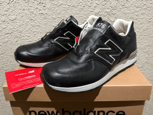 廃番 オールレザー New Balance LM576BKU UK製 US8.5 限定 M576 NB 本皮 天然皮革 ブラック 黒 イギリス製 Made In England スニーカー