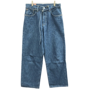 Acne Studios Bla Konst アクネストゥディオズ ブロコンスト 1991 Toj Dark Blue Trash ベルテッドワイドデニムパンツ インディゴブルー