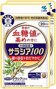 小林製のサラシア100 小林製の栄養補助食品 食後の血糖値が高めの方に まとめ買い 約20日分 60粒×2個 2個セット 特定保健