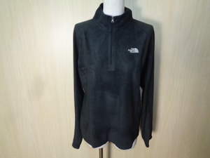 n32◆THE NORTH FACE 1/4 ZIP フリースプルオーバー◆ザ・ノースフェイス レディース サイズL ブラック ポーラテックフリース 6D