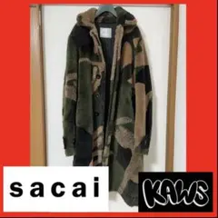 【sacai × KAWS】ファーコート　迷彩　サイズ2