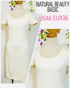 未使用　NATURAL BEAUTY BASIC　ナチュラルビューティーベーシック　ワンピース　インナーペチコート ベージュ　サイズM　USA6/EUR36