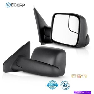 02-08用のマニュアルトウサイドミラーセットダッジラムピックアップけん引ミラーLH＆RHManual Tow Side Mirrors Pair Set For 02-08 Dodge