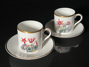 【瑞】ロイヤルウースター ROYAL WORCESTER デミタスカップ＆ソーサー２客セット