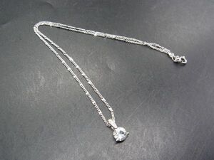 ■美品■ SWAROVSKI スワロフスキー クリスタル ネックレス ペンダント アクセサリー レディース シルバー系×クリア DH1605