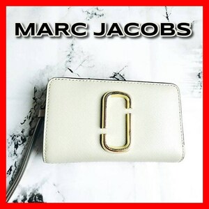 【1品限り】MARC JACOBS マークジェイコブス 折財布 レディース ベージュ コインケース 中古 #B17