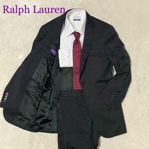 1円~ 【2度と出会えない完全頂点】 パープルレーベル ラルフローレン Ralph Lauren Purple Label スーツ セットアップ 黒 PURPLE LABEL