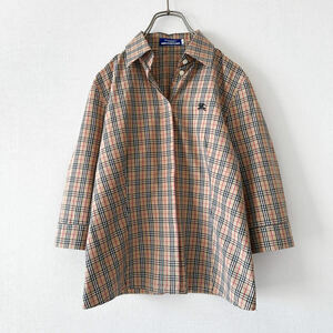 BURBERRY バーバリー / ノバチェックシャツ 七分袖 ブラウス 美品 38サイズ Mサイズ