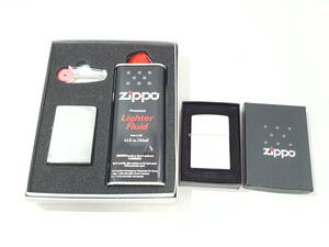 【美品】ZIPPO ジッポー 2006年 2015年 オイルライター 2点セット/フリント・オイル付き/シルバーカラー/喫煙グッズ/喫煙具/LNJ18-6