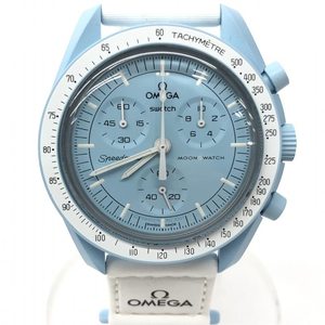 【中古】OMEGA SWATCH ムーンスウォッチ MISSION TO URANUS クォーツ　オメガ スウォッチ ウラヌス　ブルー[240066138484]