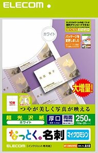 メール便発送 エレコム 名刺用紙 光沢紙 マイクロミシンカット 厚口 ホワイト 10面 25枚入 250枚入 MT-KMN2WNZ