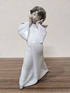 【6100】1円スタート!! Lladro リヤドロ No.4959 「天使の考えごと(うん、そうしよう)」 フィギュリン 陶器人形 置物 アンティーク