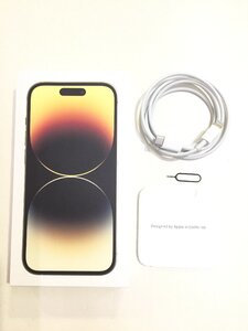 箱・ケーブル付 IPHONE 14 PRO アイフォン A2889 MQ73J/A 携帯 スマホ スマートフォン 本体 128GB SIMフリー GOLD バッテリー最大容量100％