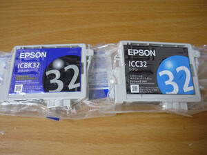 EPSON 純正 ic32 シアン・ブラック2色セット ICBK32 ICC32 送料140円
