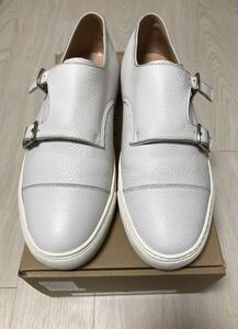 ◆【人気】BARNEYS NEW YORK バーニーズニューヨーク/ダブルモンクストラップドレススニーカーWHITE 39 (約24.0㎝〜24.5㎝相当)