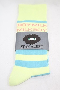 MILKBOY / スリークォータースsocks ライム×サックス H-24-10-20-010-MB-ZA-KB-ZH