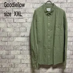 【Goodiellow】長袖シャツ XXLサイズ オリーブグリーン柄 お洒落