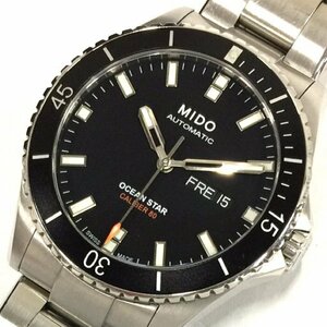 ミドー オーシャンスター 自動巻 メンズ 腕時計 デイデイト 黒文字盤 純正SSベルト M026.430.11.051.00 MIDO