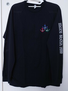 希少 『FINESSE』×『more about less』 90sコラボ　長袖Tシャツ　モアアバウトレス フィネス 藤原ヒロシ 裏原 Size XL ブラック×メッシュ