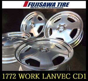 【1772】FK02212024◆WORK LANVEC CD1 ホイール◆19x8J 5穴 PCD114.3 +40◆4本◆マークX ソアラ アリスト クラウン などに