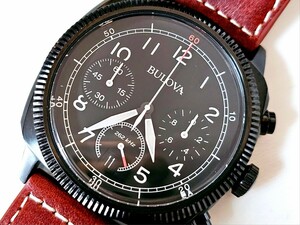 未使用☆極美品☆BULOVA ブローバ ミリタリークロノグラフ【98B245】BLACKモデル 純正ブレス ギャラ有