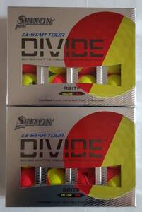 送料無料 新品 2ダース 24球 SRIXON Q-STAR ツアー DIVIDE イエロー レッド US仕様 赤 黄 Qスター 2020年モデル