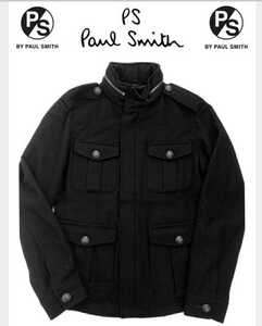 定価45,360円 PS Paul Smith ポールスミス 高級カシミアブレンドウールメタルボタンM-65フィールドジャケット M 美品 コレクション LONDON