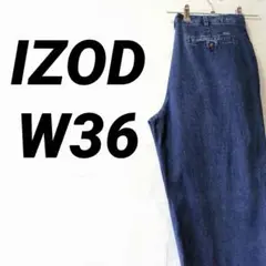 90s IZOD デニムトラウザー パンツ 2タック テーパード 36×32