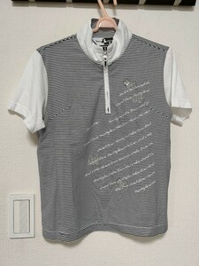 ☆【Black&White】ハーフジップシャツ☆ゴルフ☆サイズ1☆レディース☆USED【246】