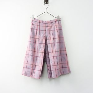 美品 ロージーモンスター RosyMonster wool check culottes ウールチェックキュロットパンツ S/■ピンク フレア ワイド【2400014106312】