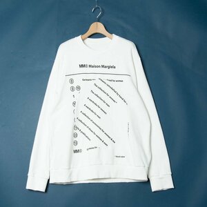 【1円スタート】MM6 Maison Margiela メゾンマルジェラ ダメージ加工トレーナー スウェット トップス ロゴプリント 白 S レディース