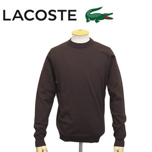 LACOSTE (ラコステ) AH142EL ウール×クールマックスクルーネックセーター 57Dブラウン LC226 3-S